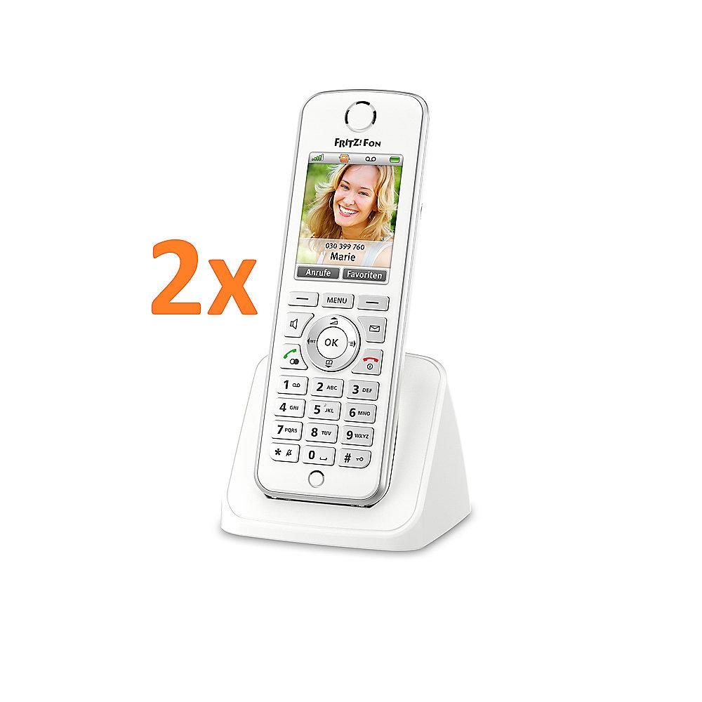 AVM 2x FRITZ!Fon C4 schnurloses DECT-Komforttelefon für FRITZ!Box