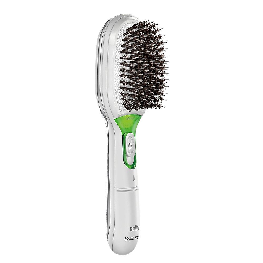 Braun Satin Hair 7 BR 750 Elektrische Haarbürste mit Naturborsten weiß