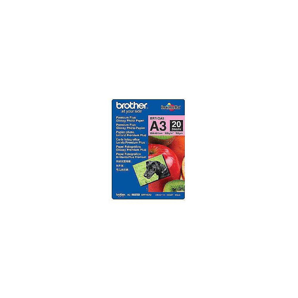 Brother BP71GA3 Fotopapier-A3, Paket mit 20 Blatt, 260 g/qm