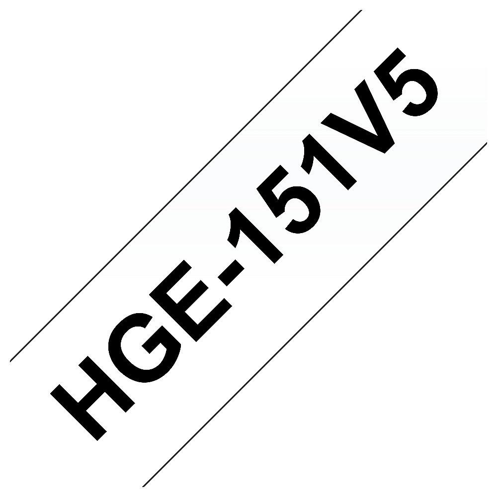 Brother HGe-151V5 Schriftband-Multipack 5x High-Grade 24mm x 8m