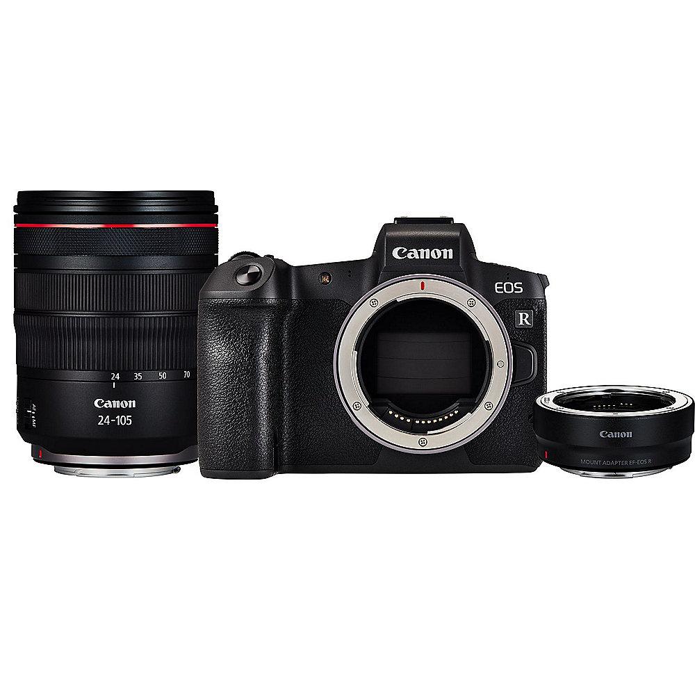 Canon EOS R Gehäuse  RF 24-105mm f/4L IS USM Objektiv  Bajonettadapter EF-EOS R, Canon, EOS, R, Gehäuse, RF, 24-105mm, f/4L, IS, USM, Objektiv, Bajonettadapter, EF-EOS, R