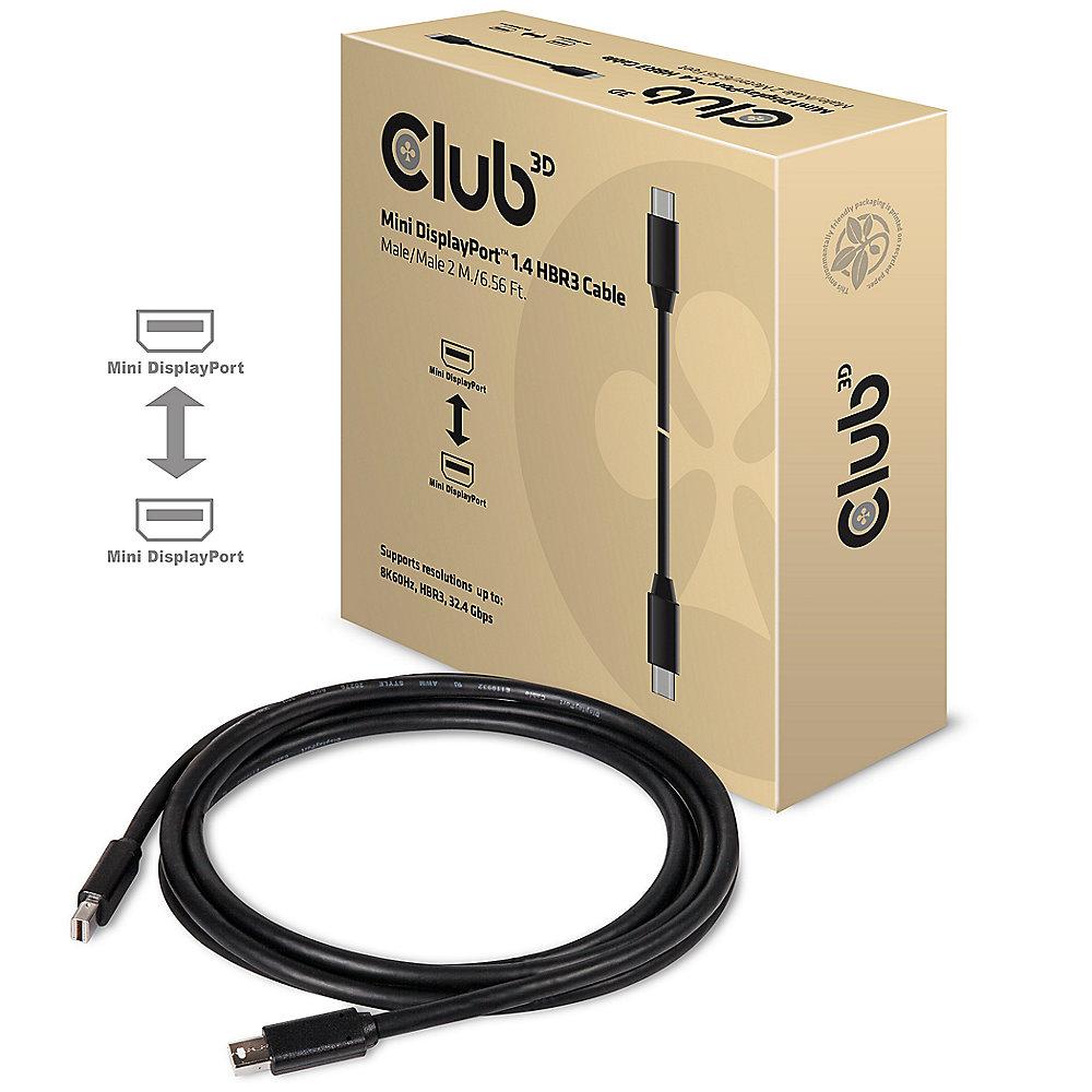 Club 3D 8K 60Hz DP 1.4 Kabel 2m mDP zu mDP HBR3 St./St. schwarz CAC-1164