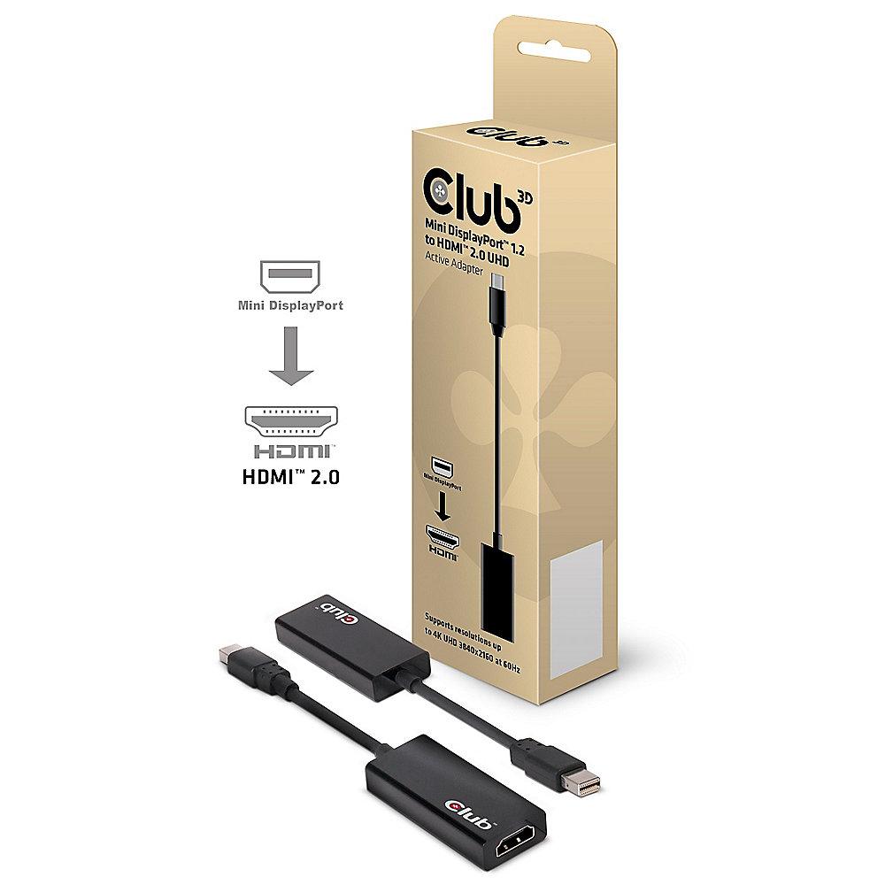Club 3D DisplayPort Adapter 0,18m mDP zu HDMI 2.0 UHD aktiv St./Bu. CAC-1170