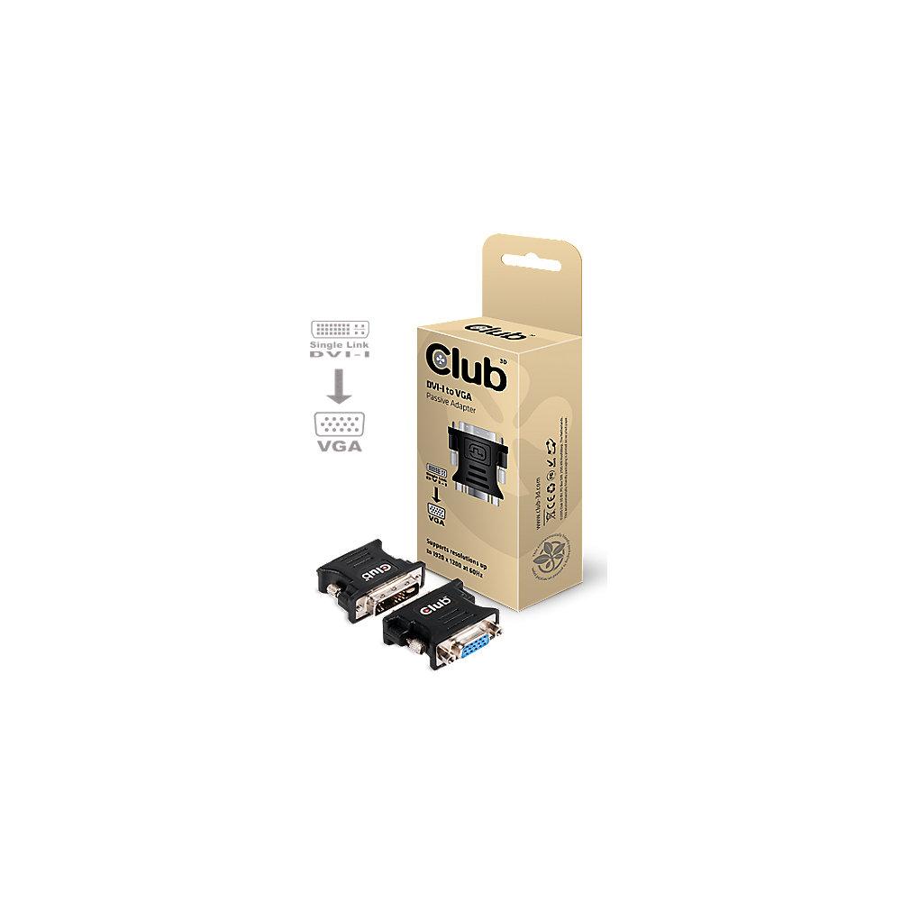 Club 3D DVI Adapter DVI-A zu VGA passiv St./Bu. schwarz CAA-DMA>CFA, Club, 3D, DVI, Adapter, DVI-A, VGA, passiv, St./Bu., schwarz, CAA-DMA>CFA