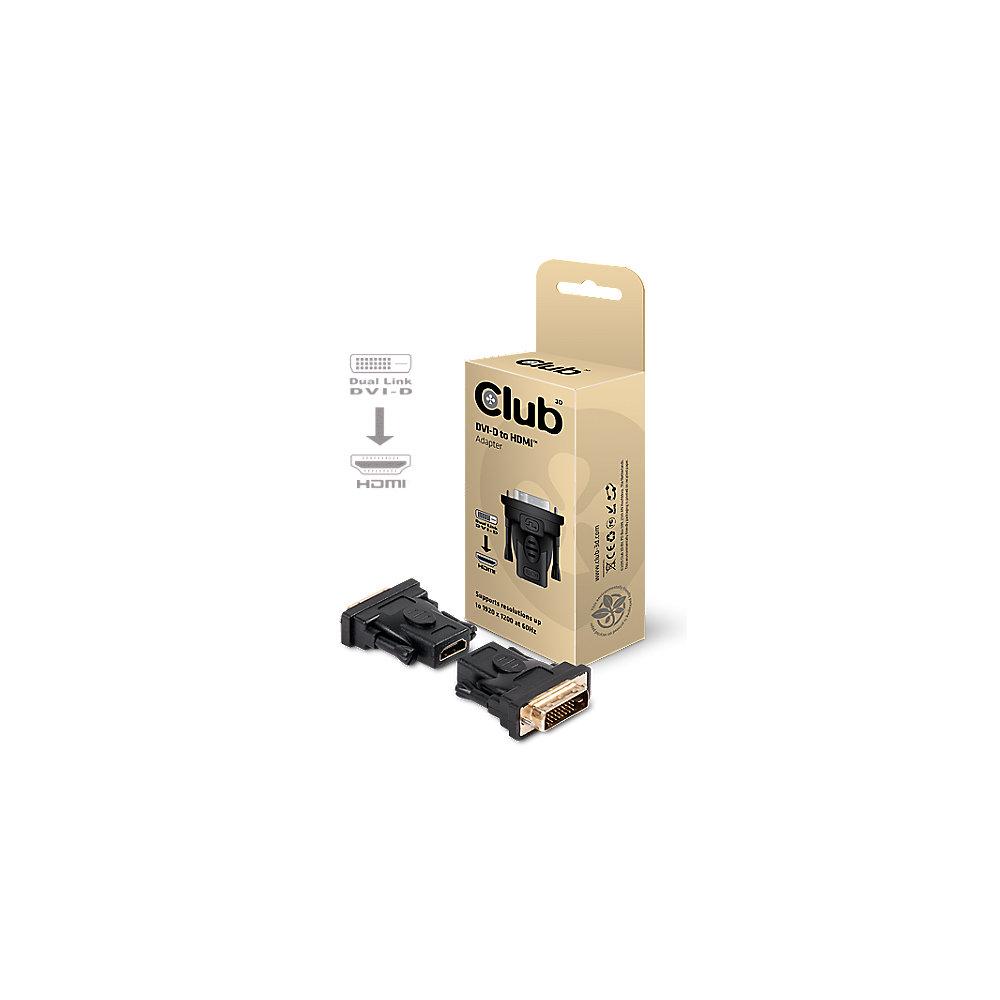 Club 3D DVI Adapter DVI-D zu HDMI passiv St./Bu. schwarz CAA-DMD>HFD3, Club, 3D, DVI, Adapter, DVI-D, HDMI, passiv, St./Bu., schwarz, CAA-DMD>HFD3