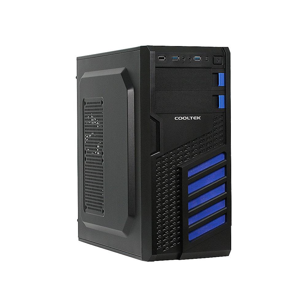 Cooltek KX Blue Midi Tower ATX Gehäuse schwarz/blau USB3.0, Cooltek, KX, Blue, Midi, Tower, ATX, Gehäuse, schwarz/blau, USB3.0