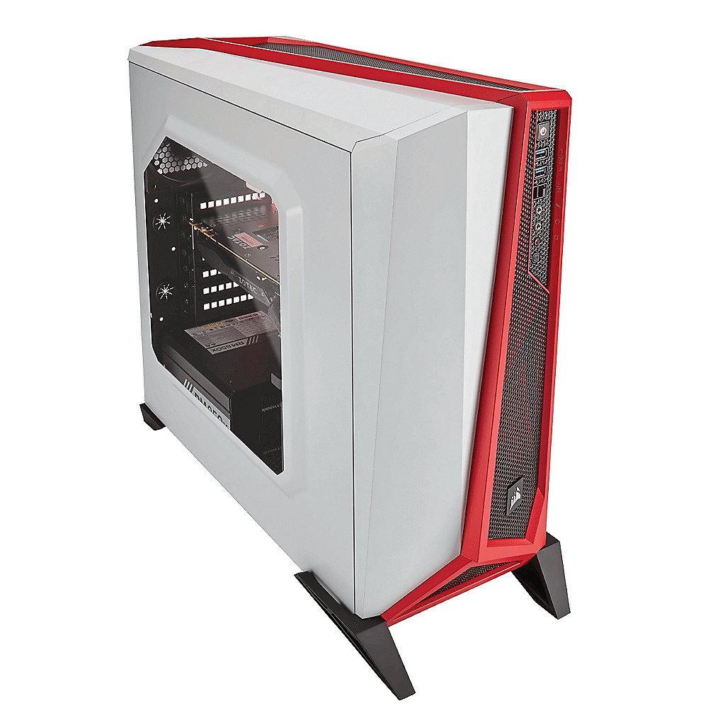 Corsair Carbide SPEC-ALPHA Weiß/Rot Midi Tower Gaming Gehäuse mit Seitenfenster