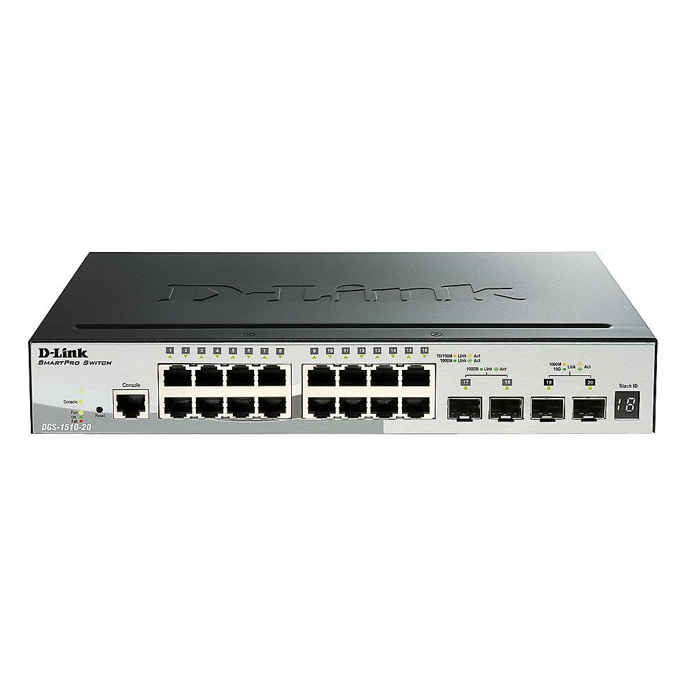 D-Link SmartPro DGS-1510-20 20 Port Switch L3 SFP/SFP  Smart Managed Stackable