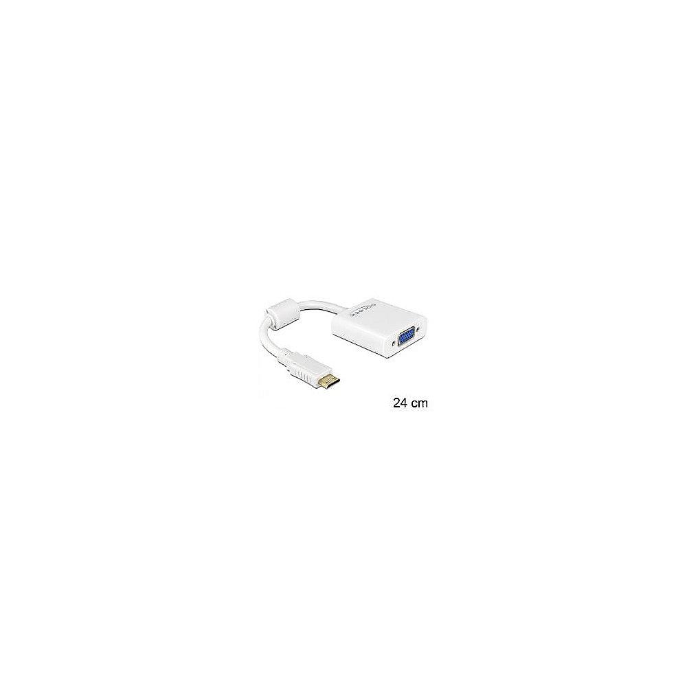 DeLOCK Adapter 0,24m HDMI mini-C zu VGA High Speed St./Bu. weiss