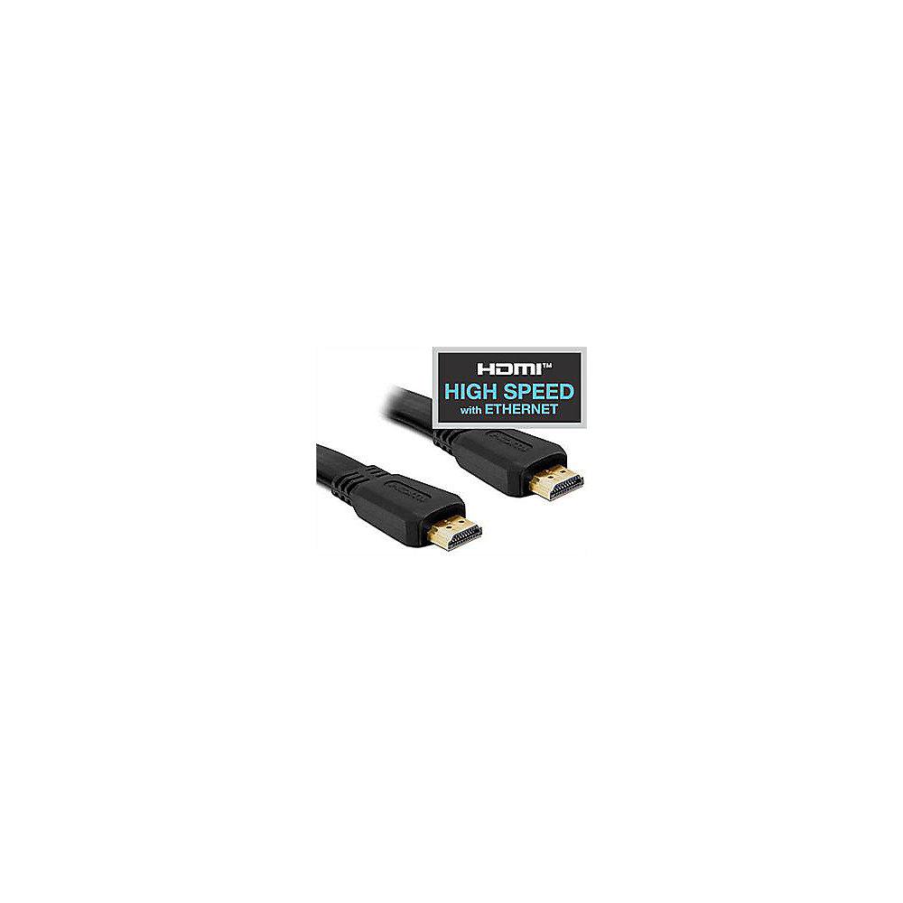 DeLOCK HDMI Flachbandkabel 2m High Speed Ethernet 3D St./St. schwarz