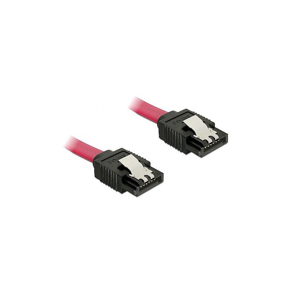 DeLOCK SATA Anschlusskabel 0,5m 6Gb/s gerade/gerade Metall 82677 rot