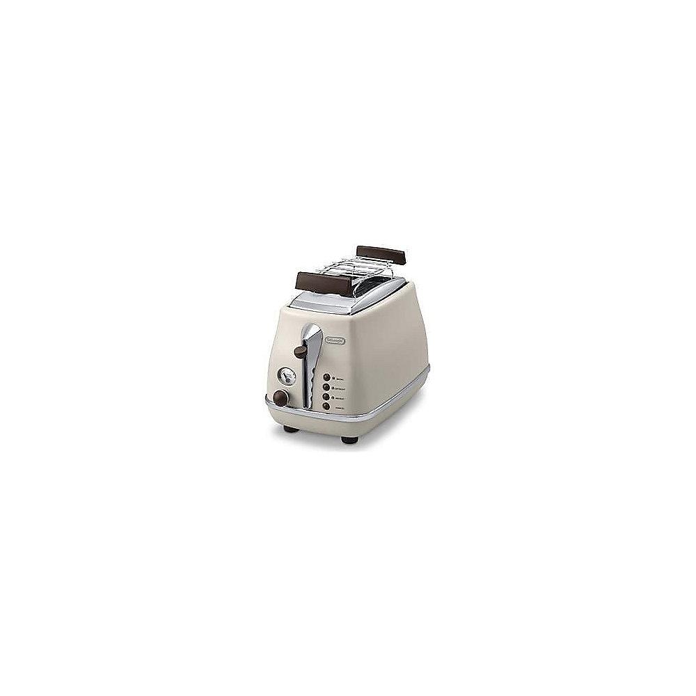 DeLonghi CTOV 2103.BG Icona Vintage Toaster creme