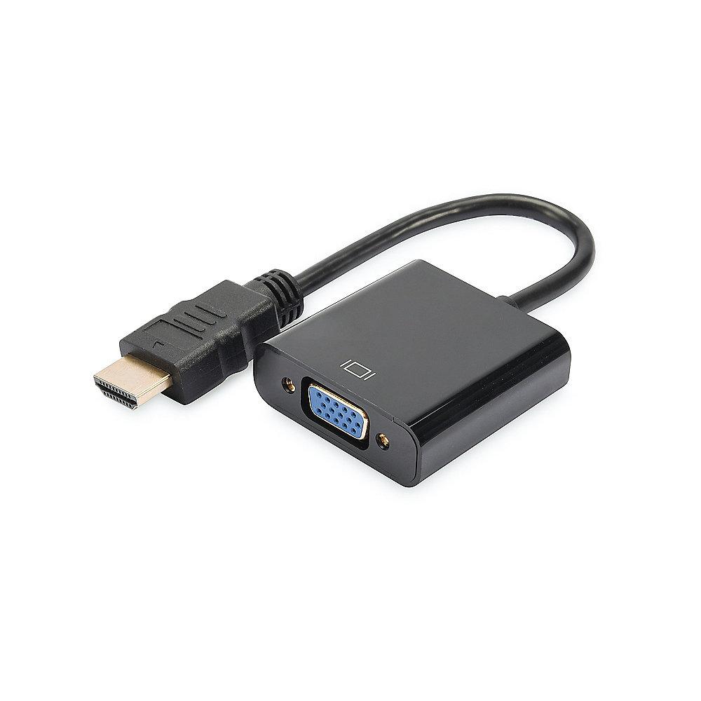 DIGITUS HDMI Adapter HDMI-A zu VGA St./Bu. schwarz