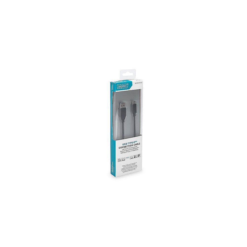 DIGITUS USB 3.0 Anschlusskabel 1,0m Typ-C zu A Super Speed St./St. schwarz