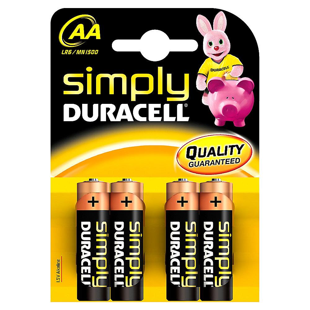 DURACELL Simply Batterie Mignon AA LR6 4er Blister