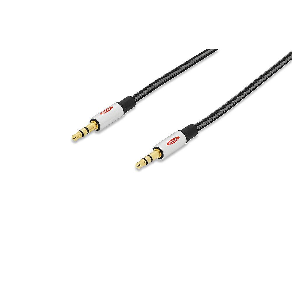 ednet 3,5mm Klinkenkabel 1,5m Premium Audio Stereo vergoldet St./St. schwarz