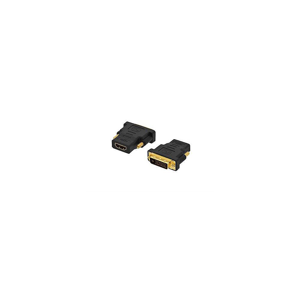 ednet DVI Adapter DVI-D zu HDMI Full HD vergoldete Kontakte St./Bu. schwarz, ednet, DVI, Adapter, DVI-D, HDMI, Full, HD, vergoldete, Kontakte, St./Bu., schwarz