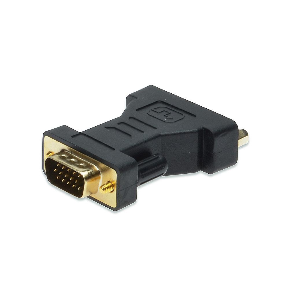 ednet DVI Adapter DVI-I zu VGA FHD vergoldete Kontakte Bu./St. schwarz