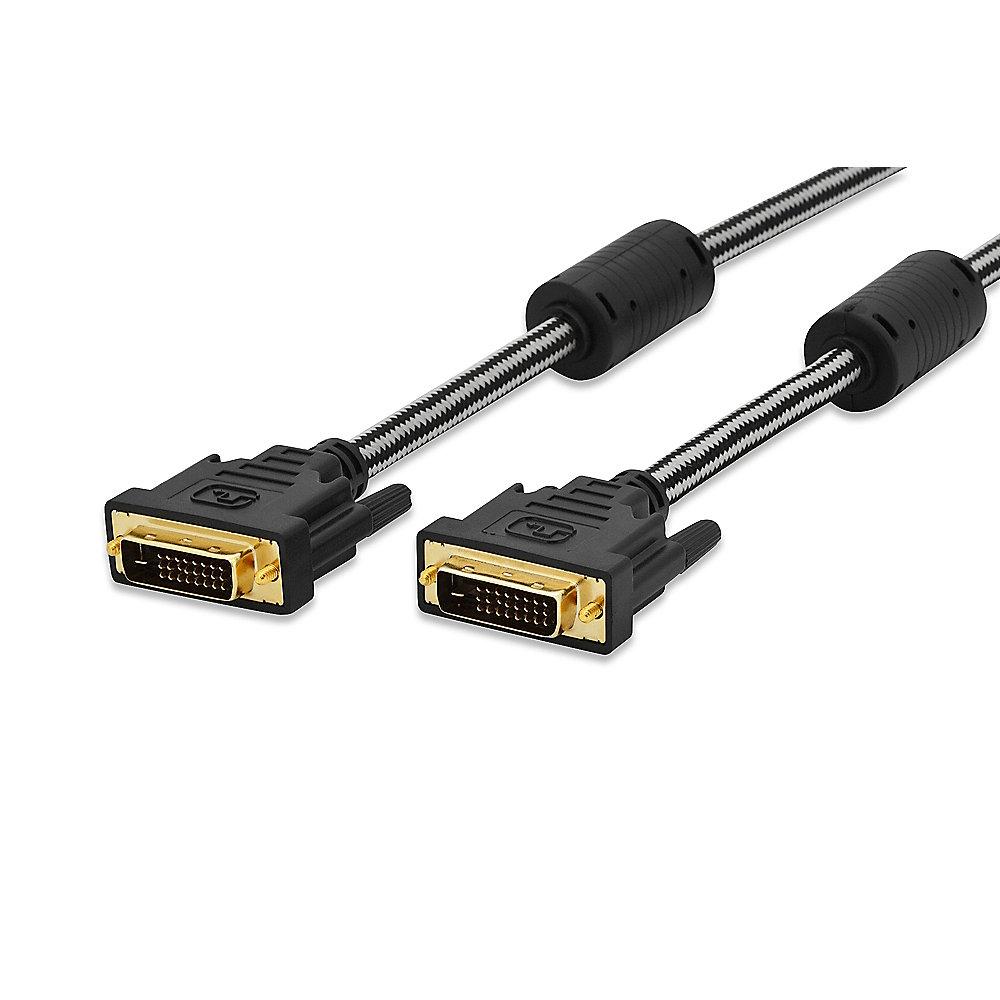 ednet DVI-D Anschlusskabel 3m Dual Link vergoldet FHD Premium St./St. schwarz