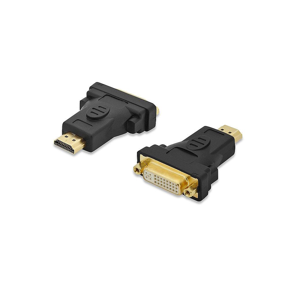 ednet HDMI Adapter A zu DVI 3D vergoldete Kontakte St./Bu. schwarz, ednet, HDMI, Adapter, A, DVI, 3D, vergoldete, Kontakte, St./Bu., schwarz