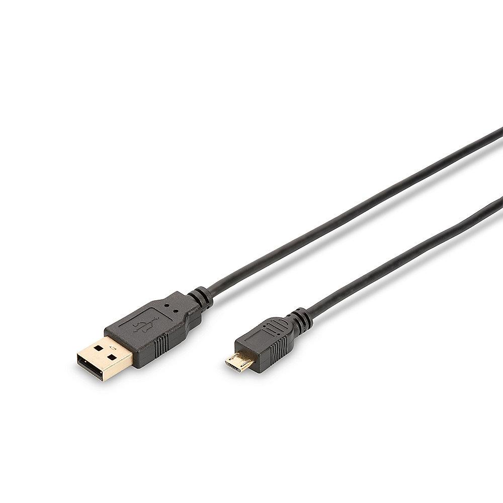 ednet USB 2.0 Anschlusskabel 1m A zu micro B Premium St./St. schwarz