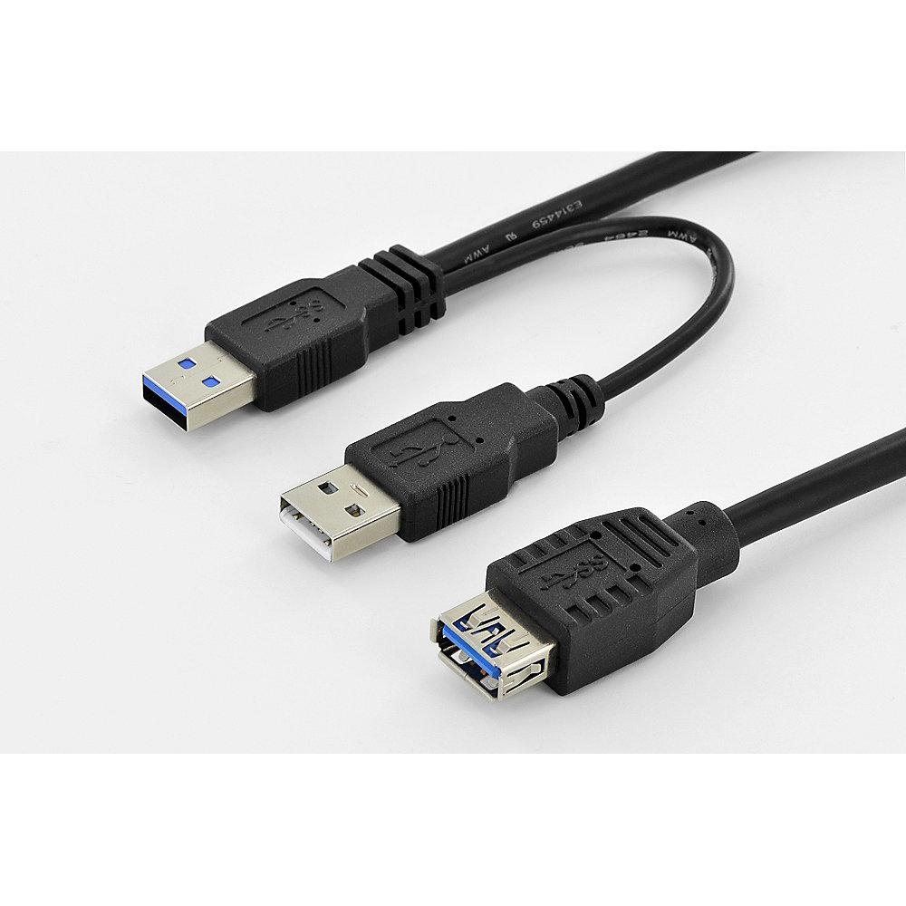 ednet USB 3.0 Y-Adapterkabel 0,3m 2x A zu 1x A St./St./Bu. 84160 schwarz