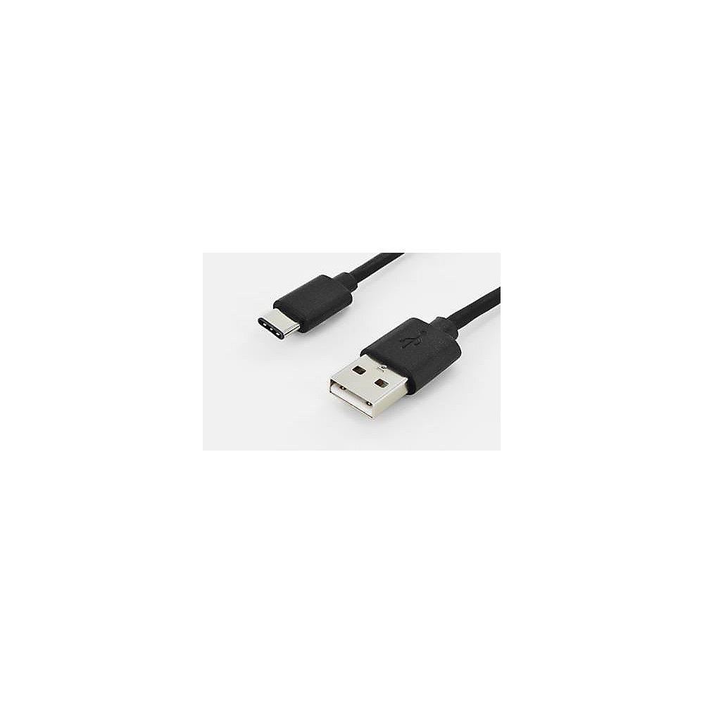 ednet USB Type C Anschlusskabel zu A 1,8m St./St. schwarz