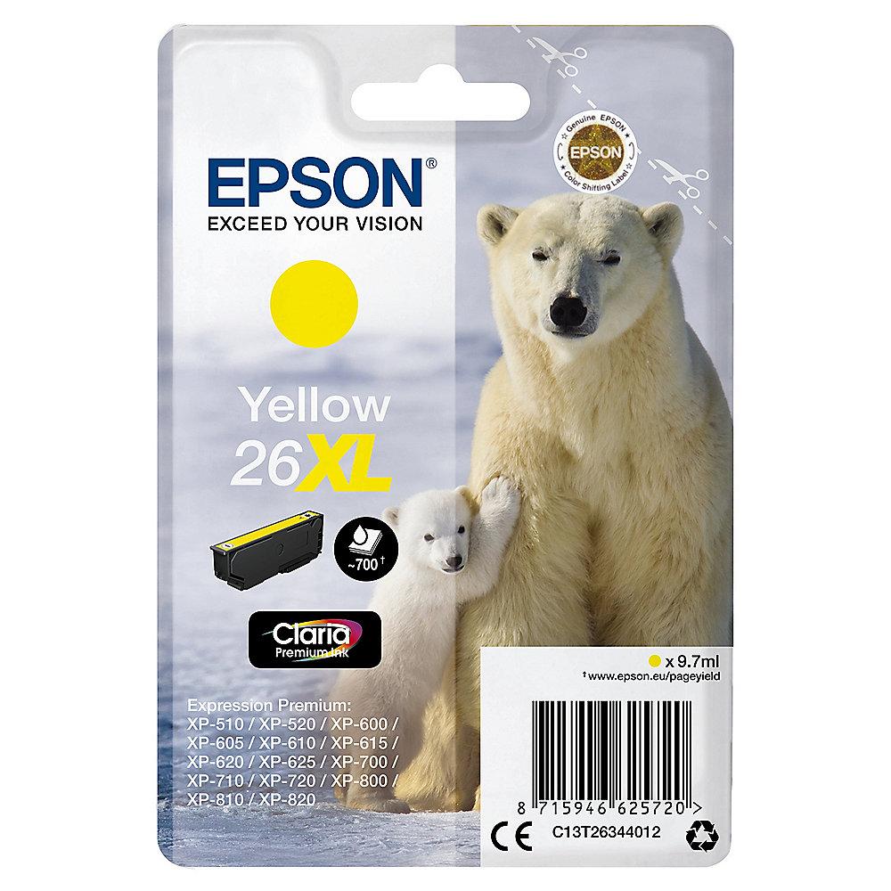 Epson 26XL Original Druckerpatrone Gelb mit hoher Kapazität T2634