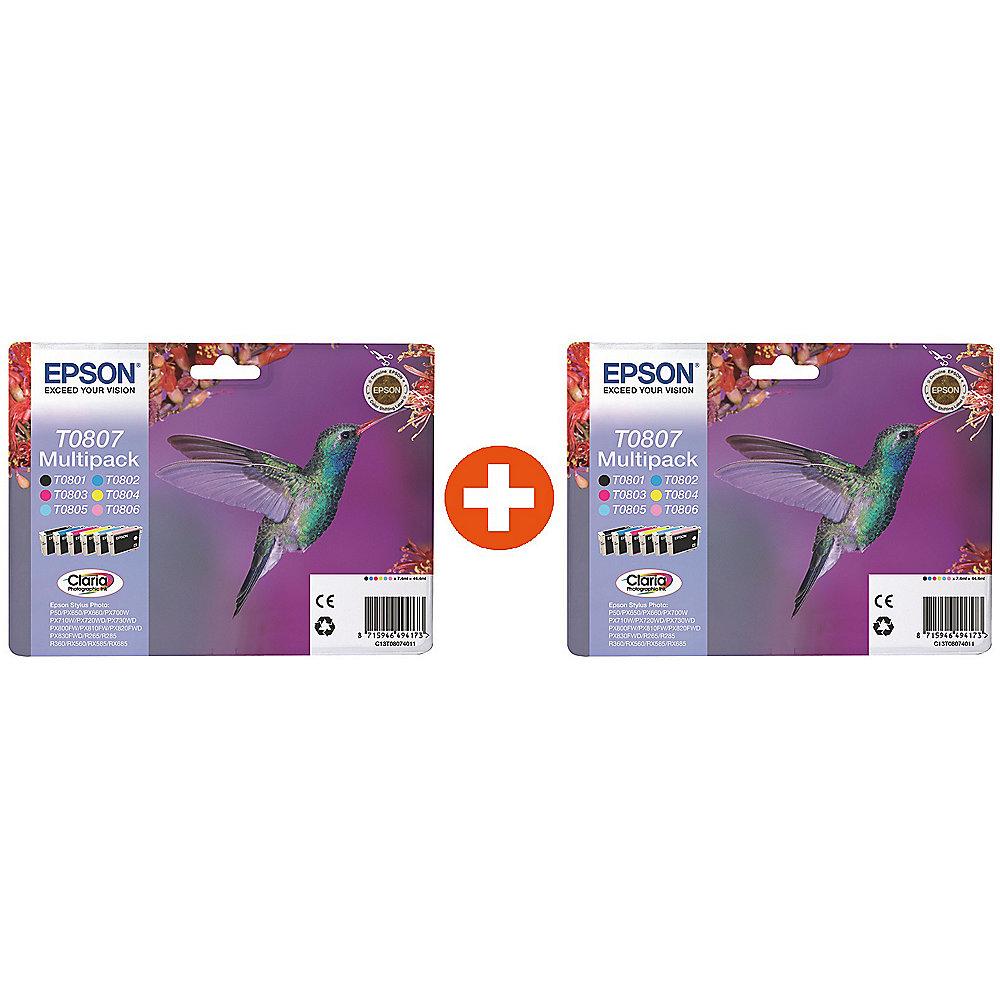 Epson 2x Druckerpatronen Multipack T0807 / C13T08074011 (BK, C, M, Y, HC, HM)