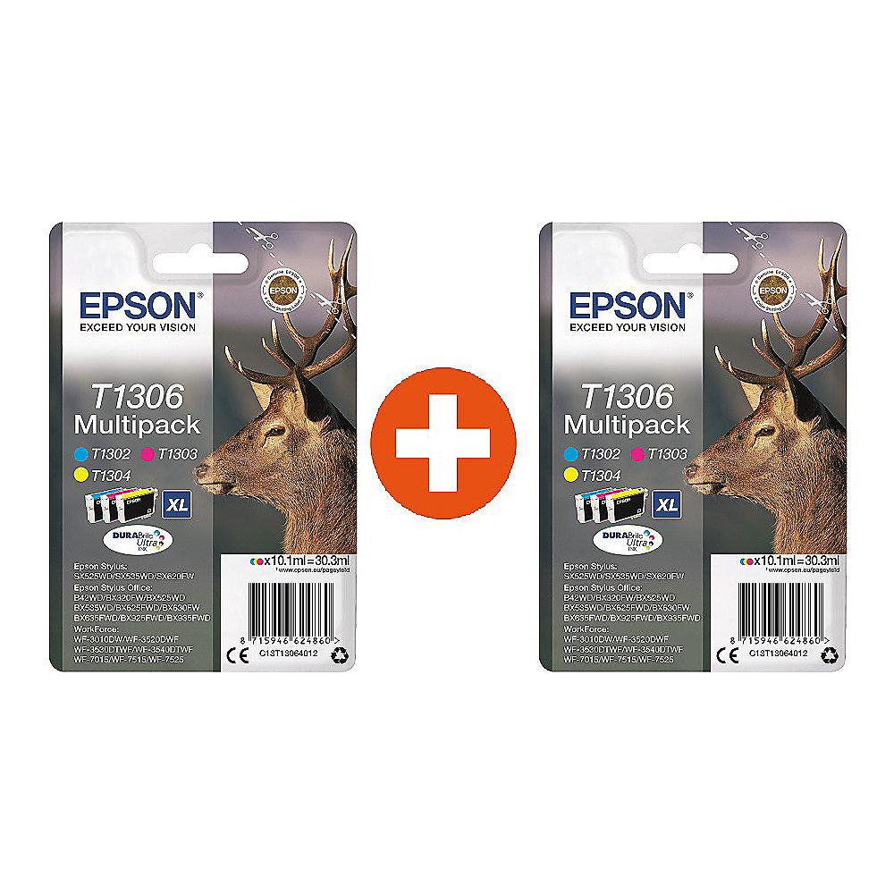 Epson 2x Druckerpatronen Multipack T1306 / C13T13064012 (C, M, Y)