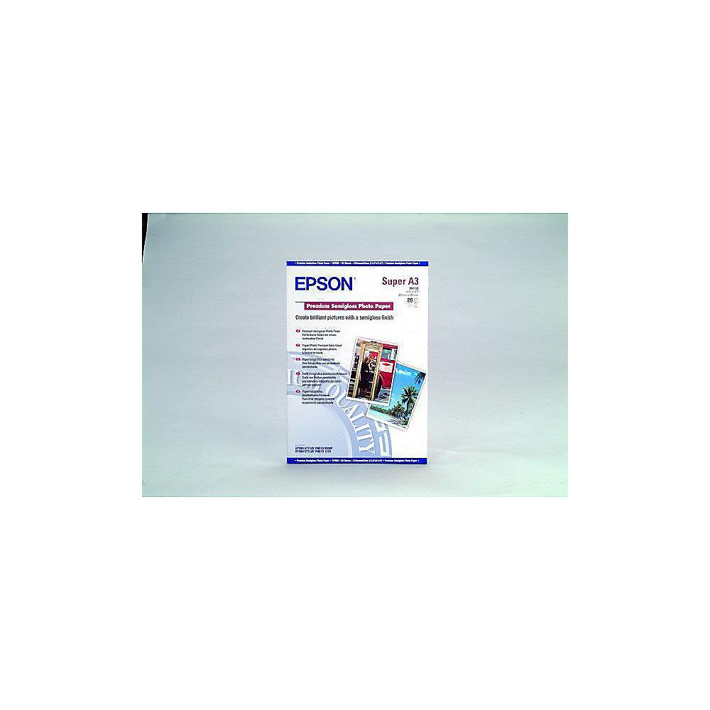 EPSON C13S041328 Premium Semigloss Photo Paper, DIN A3 , 250g/qm, 20 Blatt
