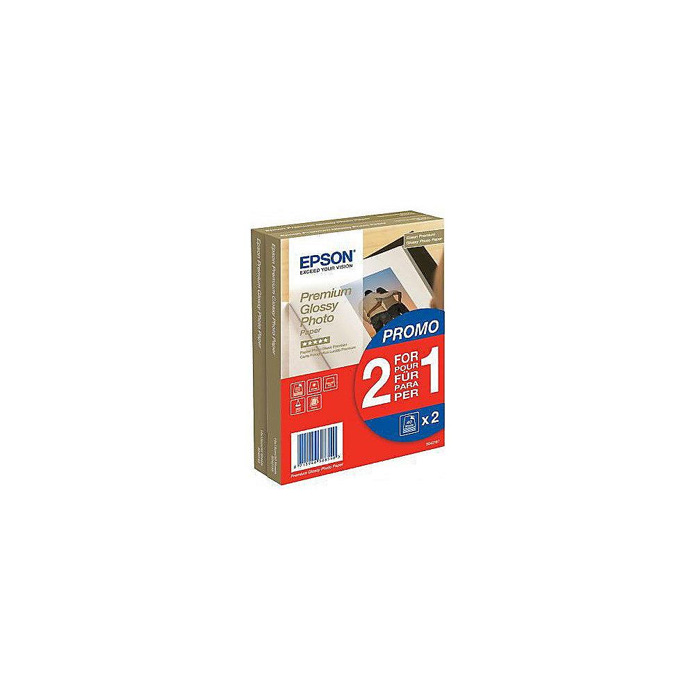 EPSON C13S042167 Premium Glossy Photo Paper, 100 x 150 mm, 255g/qm, 2x40 Blatt
