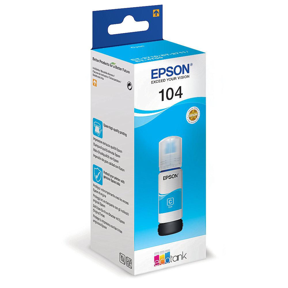 Epson C13T00P240 Original Tintenbehälter 104 Cyan EcoTank