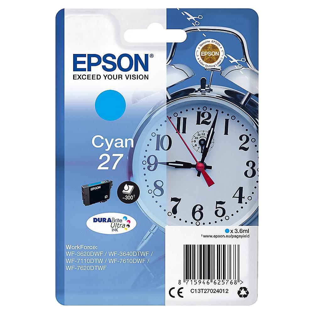 Epson C13T27024012 Druckerpatrone 27 cyan DURABrite Ultra Ink