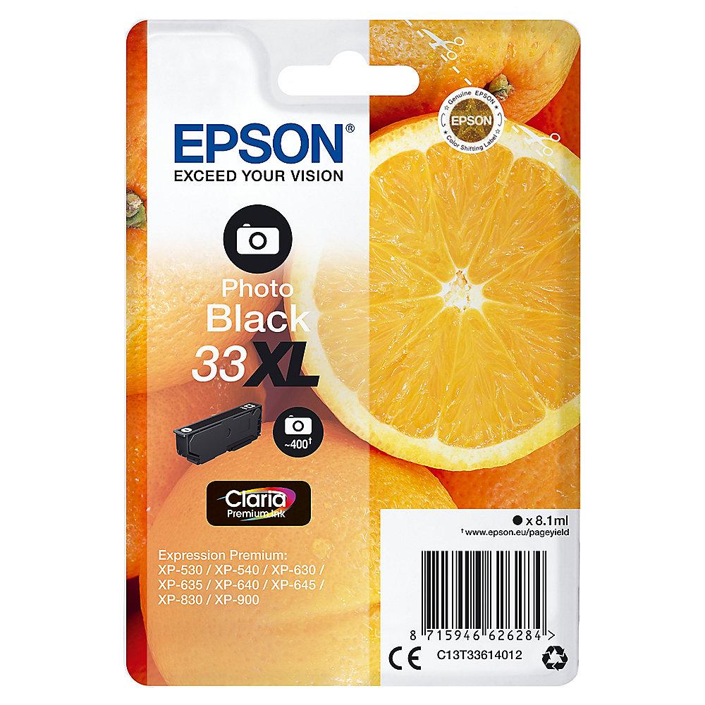 Epson C13T33614012 Druckerpatrone 33XL Photo schwarz Claria Premium Ink