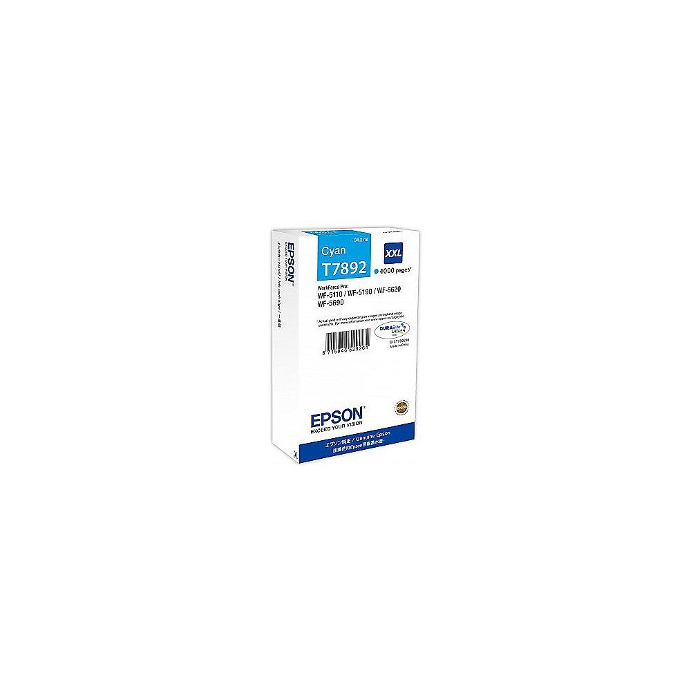 Epson C13T789240 Druckerpatrone T7892 XXL Cyan 4,000 Seiten