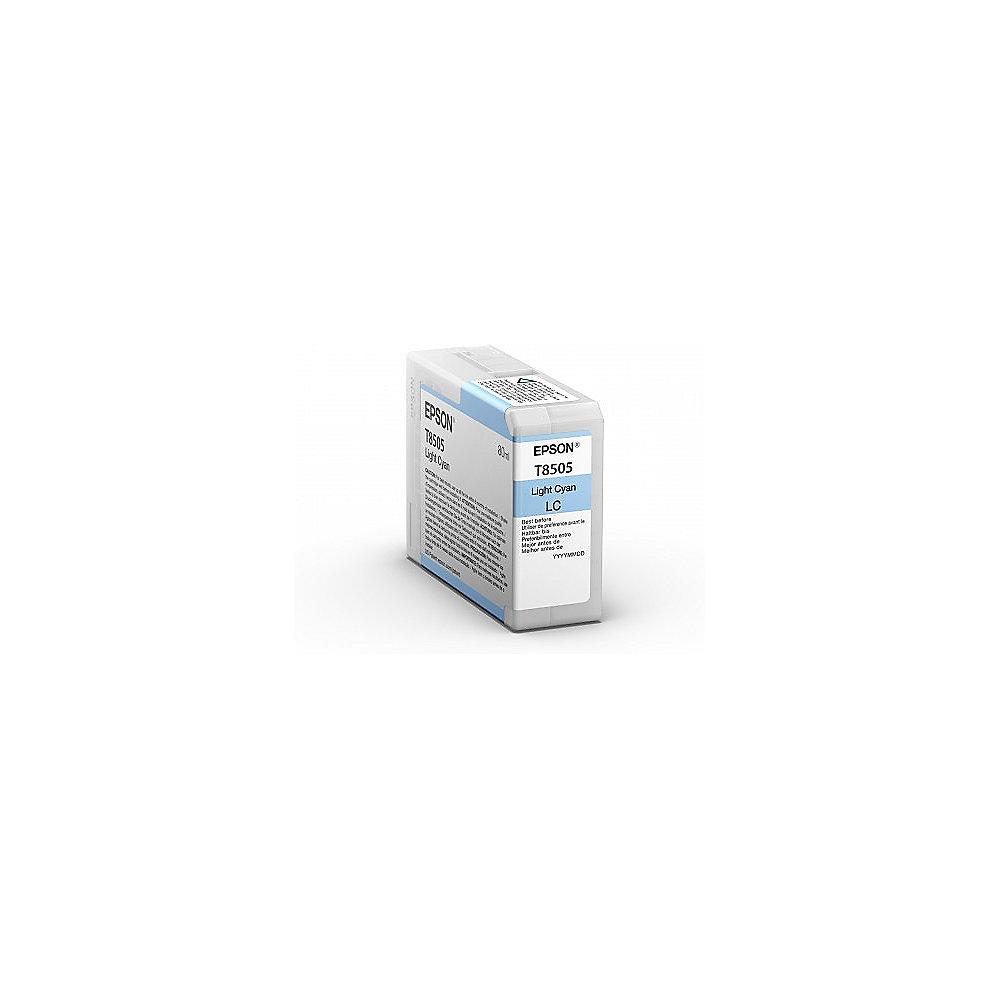 Epson C13T850500 Druckerpatrone T8505 Hohe Kapazität Hell Cyan SC-P800