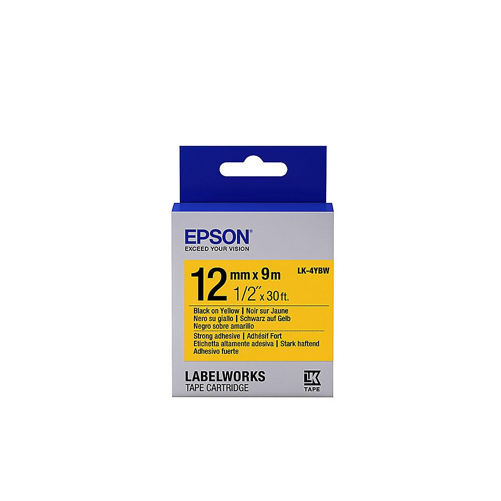 Epson C53S654014 Schriftband LK-4YBW stark klebend 12mmx9m schwarz/gelb