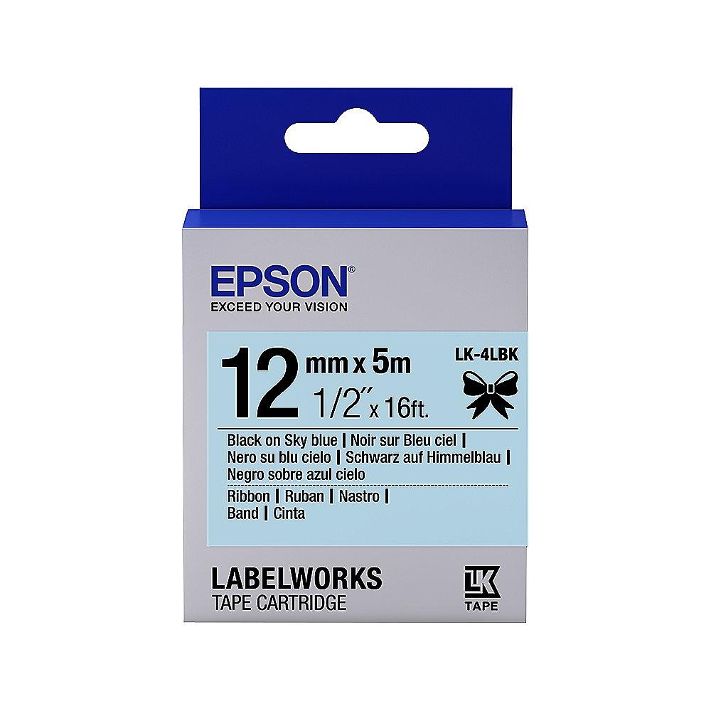 Epson C53S654032 Schriftband LK-4LBK Satinband 12mmx5m schwarz/hellblau
