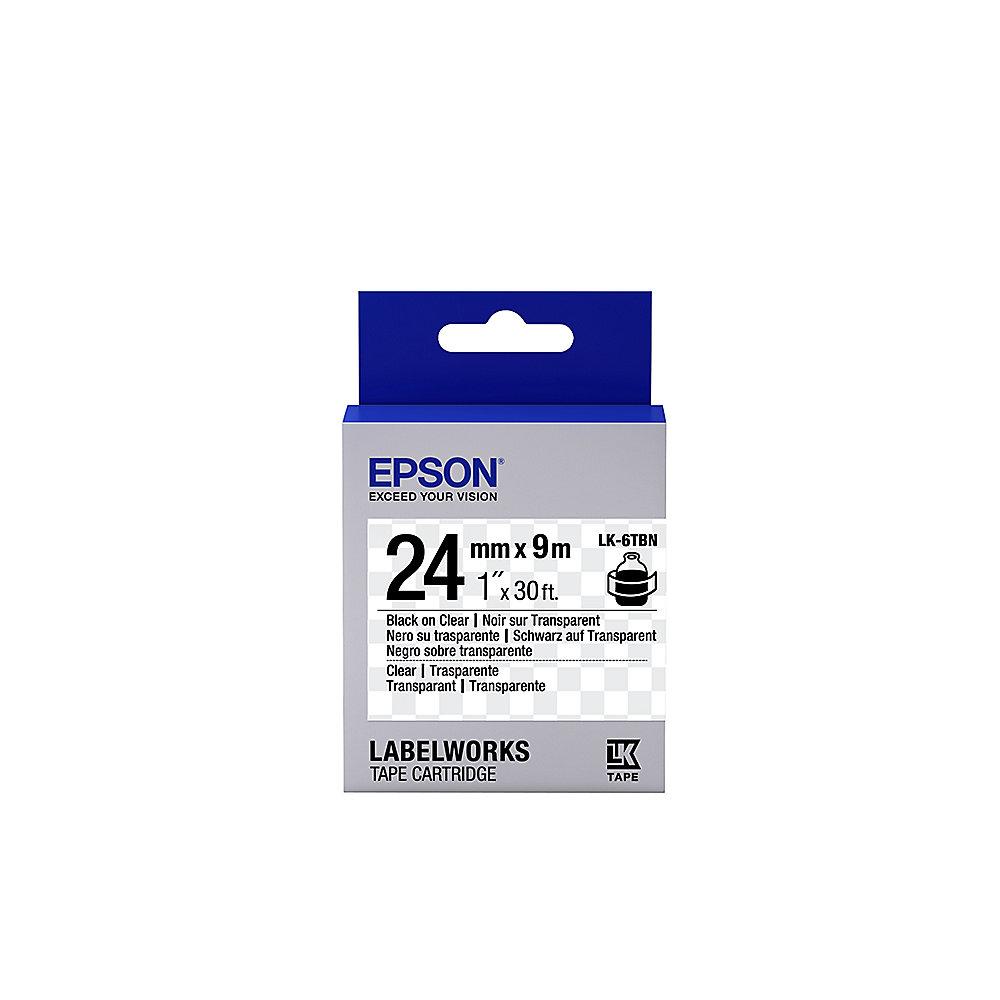 Epson C53S656007 Schriftband LK-6TBN klebend 24mmx9m schwarz auf transparent