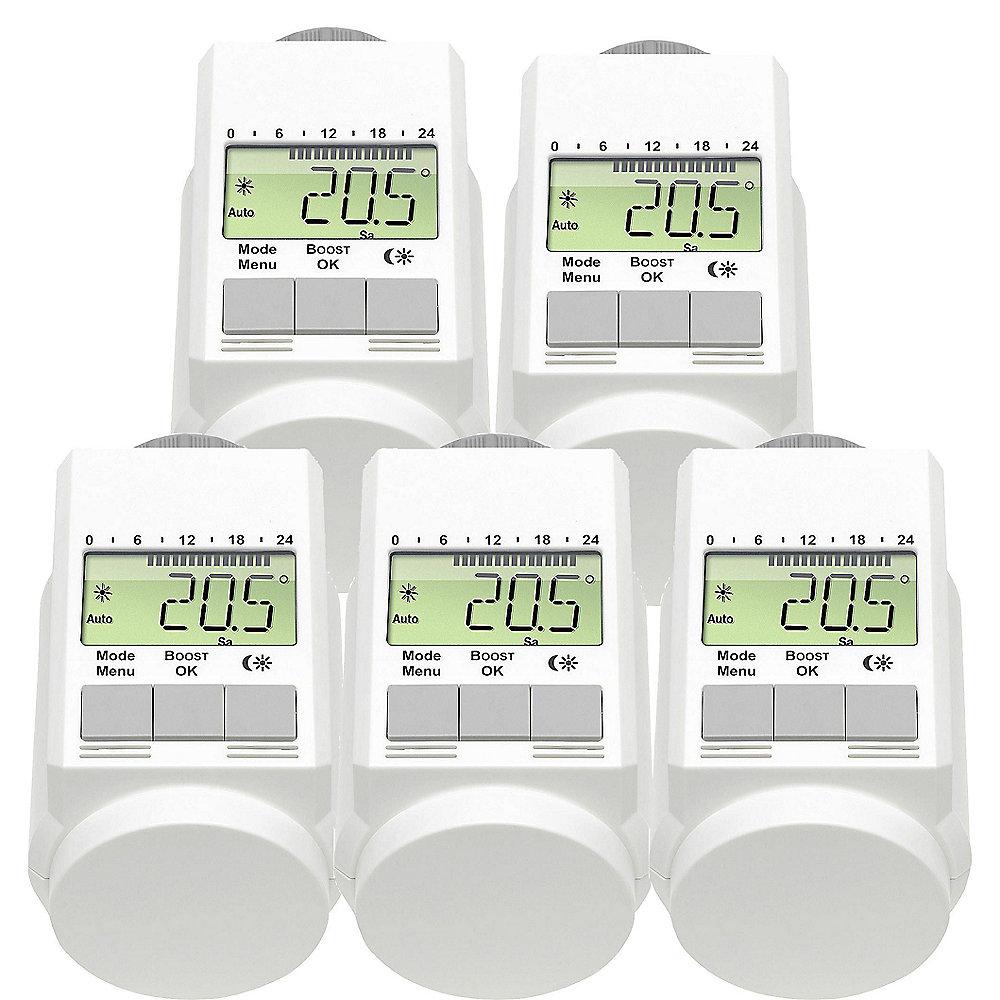 eQ-3 5er Set Heizkörperthermostat Typ-L mit Boost-Funktion