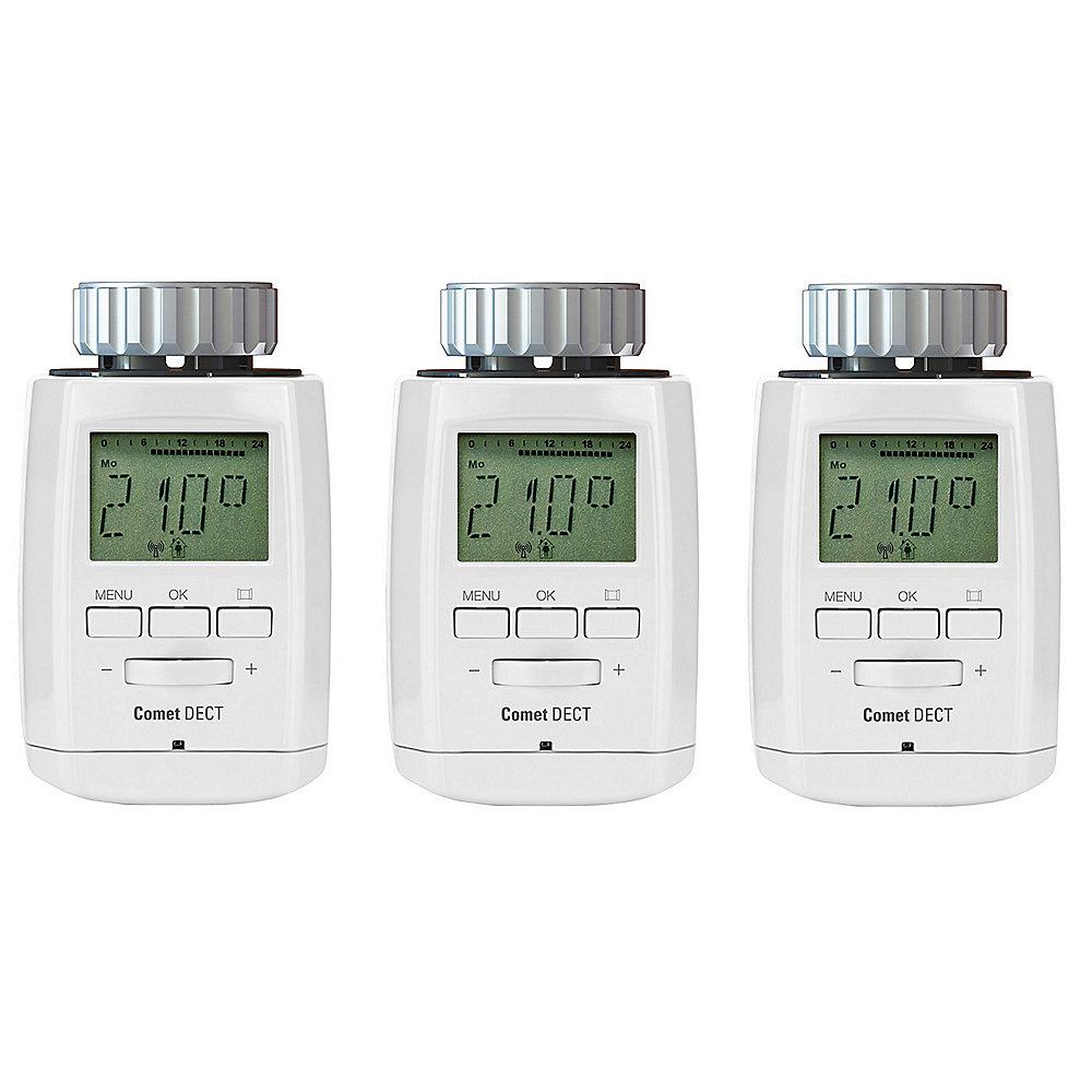 EUROtronic 3er SET Comet DECT Heizkörperthermostat für AVM FRITZ!Box weiß