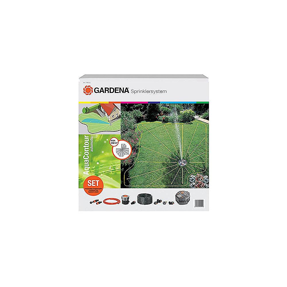 Gardena 2708-20 Komplett-Set mit Vielflächen-Versenkregner AquaContour automatic