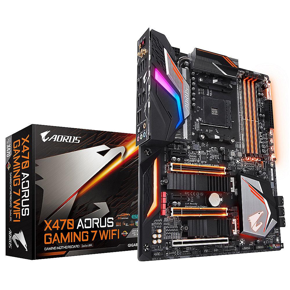 Gigabyte AORUS X470 GAMING 7 WIFI ATX Mainboard Sockel AM4 USB3.1(C)/2xM.2/WIFI