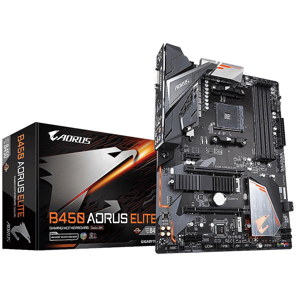 Gigabyte B450 AORUS Elite ATX Mainboard Sockel AM4 M.2/HDMI/DVI