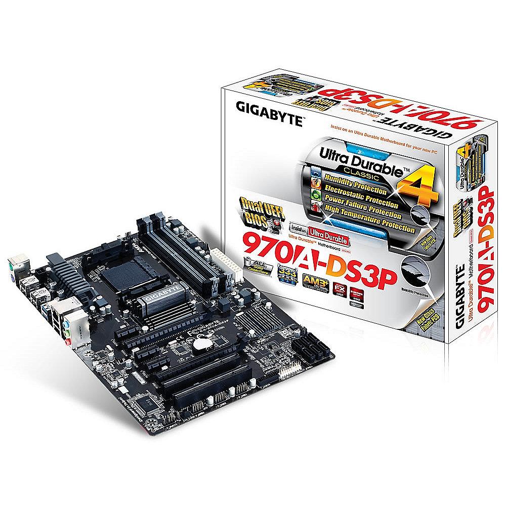 Gigabyte GA-970A-DS3P GL/SATA600/R/USB3.0 970 ATX Mainboard Sockel AM3