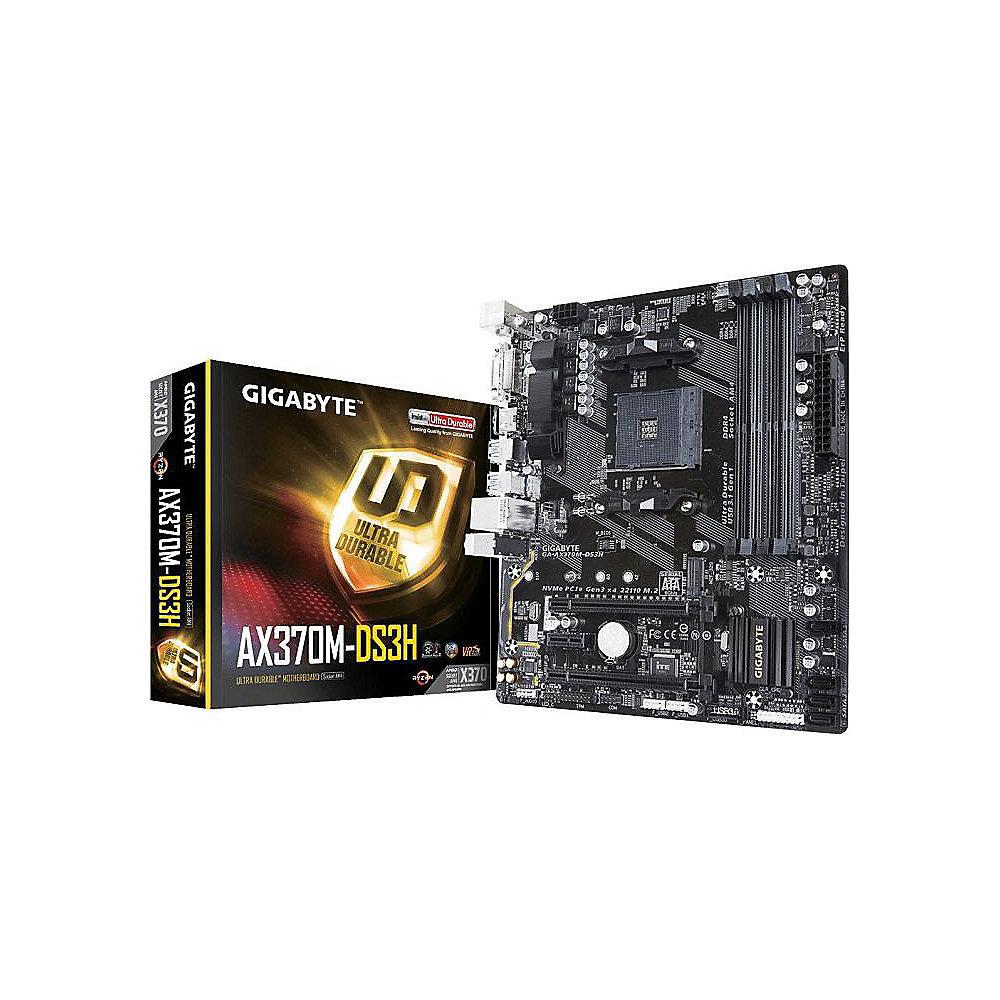 Gigabyte GA-AX370M-DS3H mATX Mainboard Sockel AM4 GL/M.2/HDMI/DVI