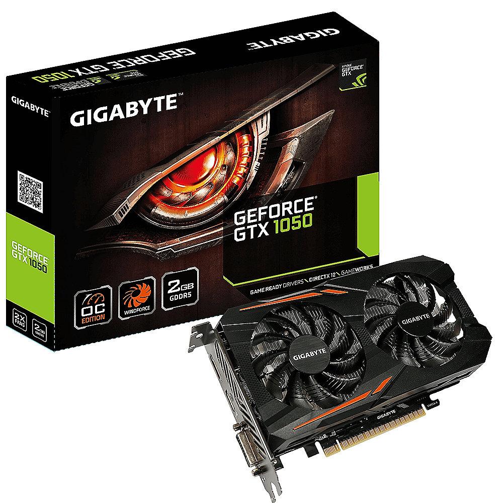 Gigabyte GeForce GTX 1050 OC 2GB GDDR5 Grafikkarte DVI/HDMI/DP