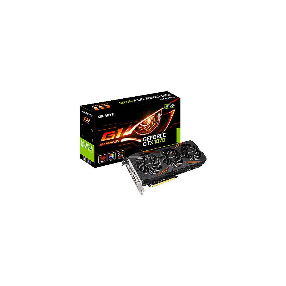 Gigabyte GeForce GTX 1070 G1 Gaming 8GB OC Rev2 GDDR5 Grafikkarte DVI/HDMI/3xDP