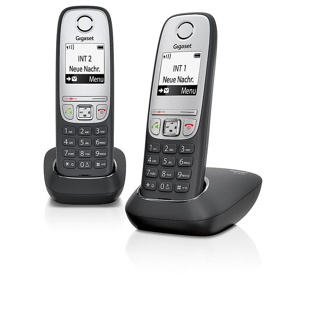 Gigaset A415 Duo schnurloses Festnetztelefon (analog), schwarz